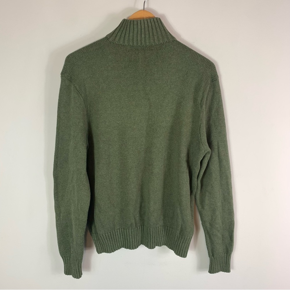 Polo by Ralph Lauren Knit Sweater Pullover Quarter Zip Green Size Large - Picture 4 of 4